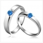 Silver With Blue Diamond A Couple Wedding & Engagement Rings