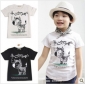 Short Sleeve Cartoon Images On Round Collar Children's Shirts