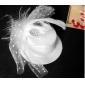 White With Feather Hat Bridal Hair Accessories