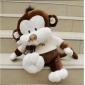 Monkey Shape White Brown Medium Size Stuffed & Plush Animal