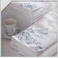 White With Blue Jacquard 100% Cotton Wash Towel