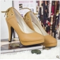 High Heel Lace Up PU Leather Platform Shoes