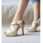 White High Heel With Rivets Platform Shoes
