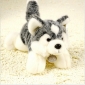 White Black Dog Shape Mini Size Stuffed Plush Animal