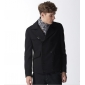 Black With Buttons Short Style Winter Men's Jackets