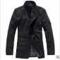 Black Long Style Winter Slim Men's Jackets