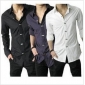 Metal Buttons Long Sleeve Slim Men's Shirts