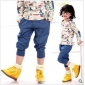 Blue Short Style Low Waist Children's Jeans