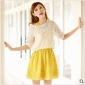Middle Sleeve Lace Yellow Dresses