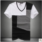 White Black Slim Short Sleeve Men's T-Shirts