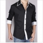 Black Long Sleeve Casual Slim Groom Shirts