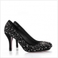 Black Sexy High Heel With Diamond Women's Dress Shoes