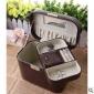Leather Coffee With Button Jewelry Boxes