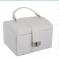 White A Handle Leather Jewelry Boxes