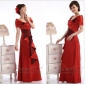 Red With Sleeves Satin Bridesmaid Dresses