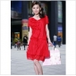 Red Chiffon Knee Length With Sleeves Bridesmaid Dresses