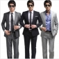 Silver Gray Fashion Casual Single Breasted Groom Suits