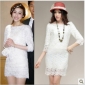 White Lace With Sleeves Bridesmaid Dresses