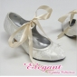 Closed Toe Ivory Lace Up Women's Bridal Shoes