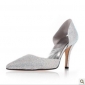 Silver With Diamond Evening High Heel Women's Dress Shoes