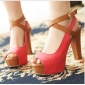 Red Sexy Waterproof Women's Dress Shoes