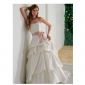Pink Ribbons Backless Ruffles Church A-line Wedding Dresses