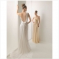 White Backless One Shoulder Beach Wedding Dresses