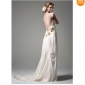 Ivory V Neck Backless Tulle Beach Wedding Dresses