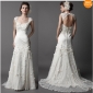 White Floor Length Backless With Straps Beach Wedding Dresses