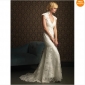Tulle Backless Flower Beach Wedding Dresses