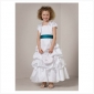 White Knee Length Short Sleeve Flower Girl Dresses