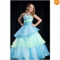 Blue Backless Three Layers Flower Girl Dresses