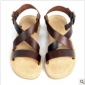 Brown Leather Flat Bottom Men's Sandals