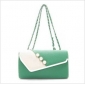 Green With Chain Leather Shoulder Bags
