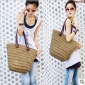 Brown Straw Fashion Shoulder Bags