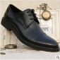 Black Real Leather Wedding Men's Shoes