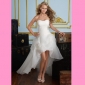 White Short Beach Backless Princess Wedding Dresses