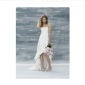 White Backless Short Chiffon Beach Wedding Dresses