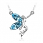 Blue Diamond Necklace Silver Office Lady Accessories