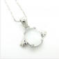 Shiny Elegant Necklace Silver Office Lady Accessories