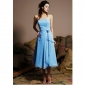 Backless Halter Light Blue Chiffon Satin Beach Wedding Dresses