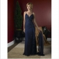 Blue Chiffon Backless Beaded Mother of the Bride Dresses