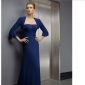 Blue Sleevelesss Beaded Chiffon Mother of the Bride Dresses