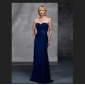 Blue Sweetheart Neckline Ruffle Flower Beads Chiffon Mother Of The Bride Dress