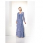 Blue Chiffon Halter Backless V Neck Mother of the Bride Dresses