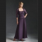 Purple Long Sleeve Chiffon Mother of the Bride Dresses