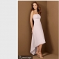 Knee Length Chiffon White Bridesmai Asymmetrical Wedding Dresses