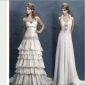 Ivory Sleeveless Layered Beading Asymmetrical Wedding Dresses