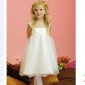 White Tulle Short Sleeve Flower Girl Dresses