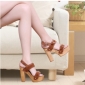 Super High Heel Summer Brown Platform Shoes